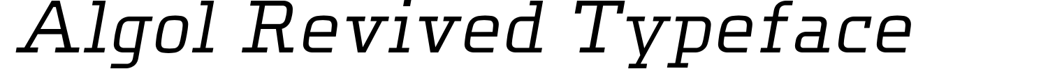 Algol Revived Typeface Demo