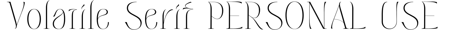 Volatile Serif PERSONAL USE Demo