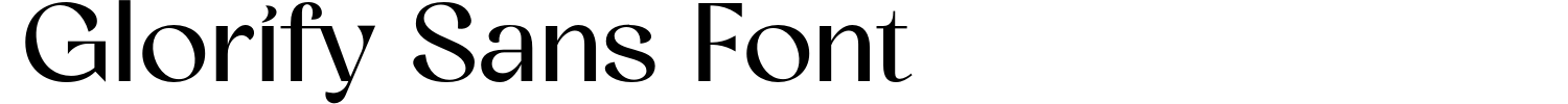 Glorify Sans Font Demo