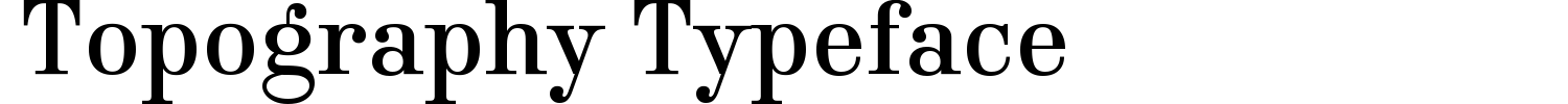 Topography Typeface Demo