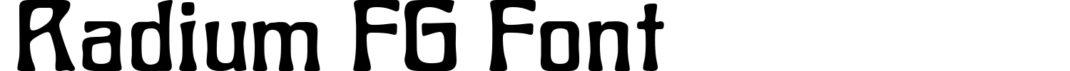 Radium FG Font Demo