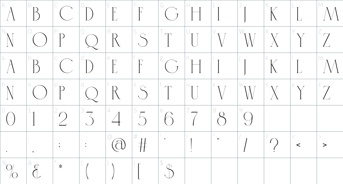 Cospiog Font font Character Map