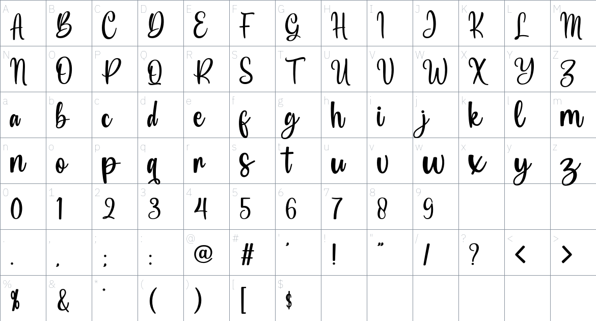 Senbatsu Font font Character Map