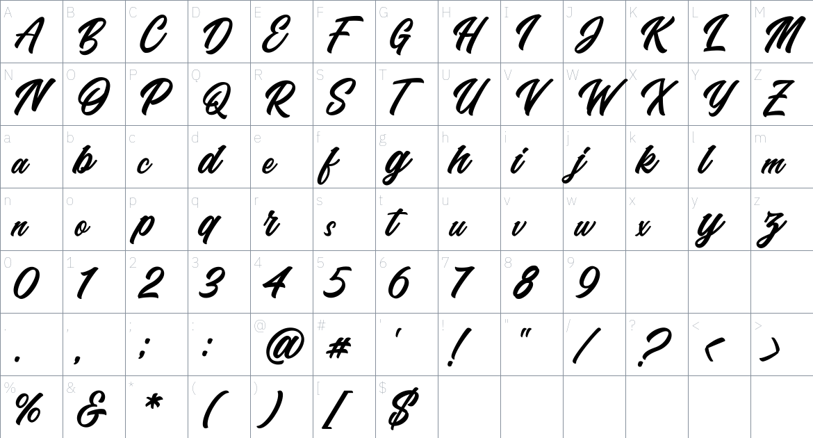 Quicken Font font Character Map