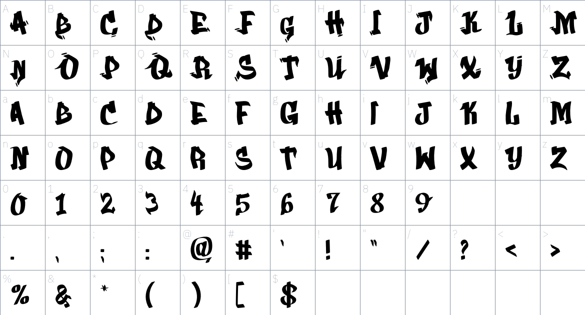 Babayaro Font font Character Map