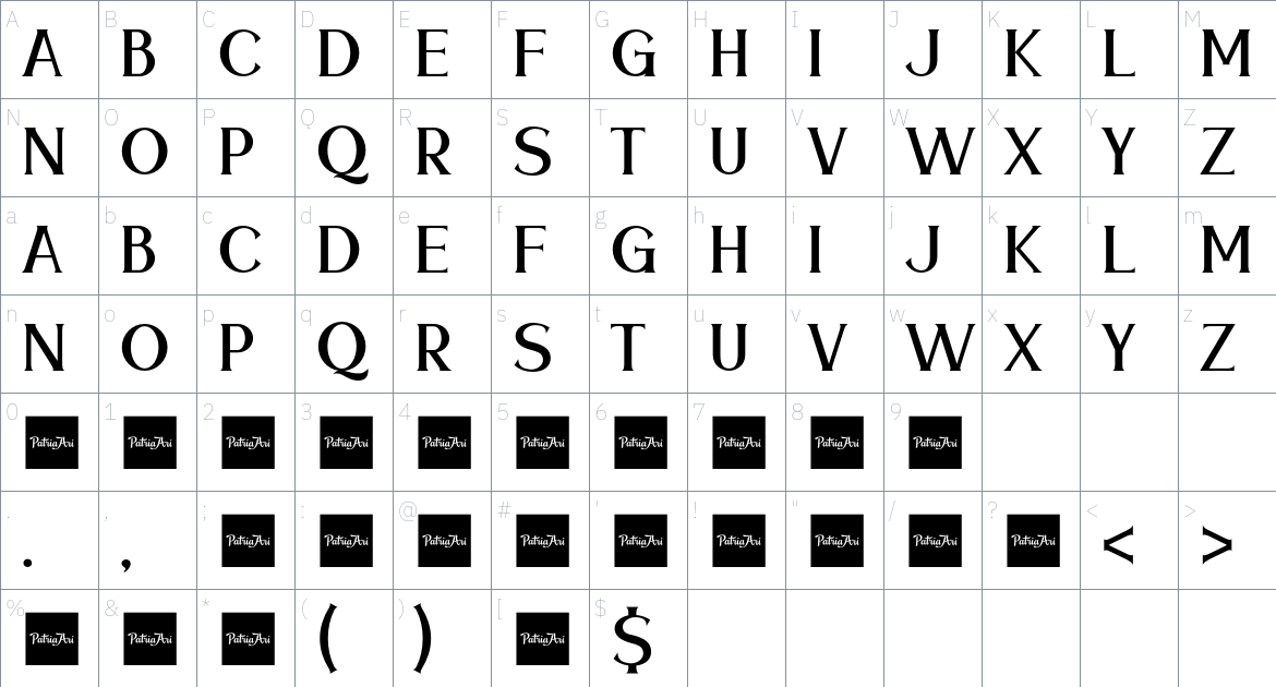 Meramoon Font font Character Map