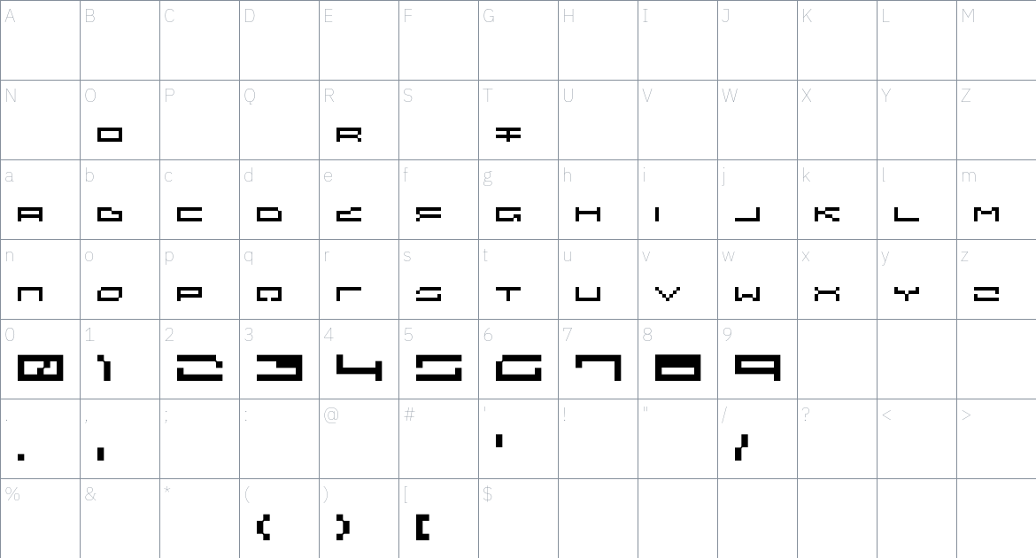 Broadcast Font font Character Map