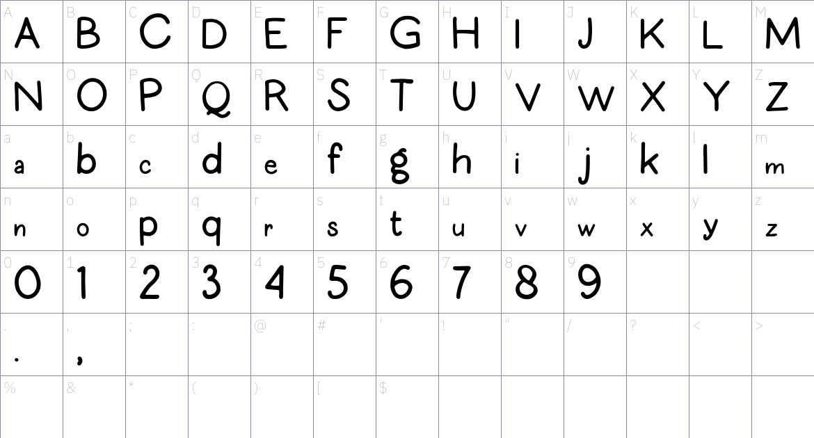 Maqueen Font font Character Map