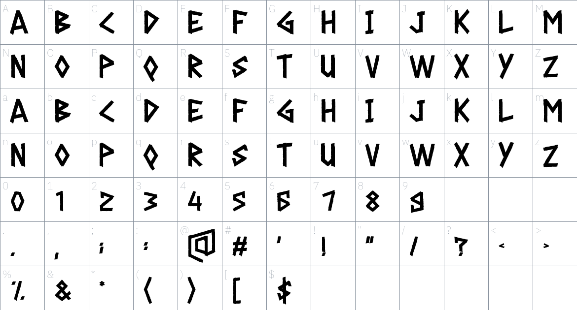 Gerasol font Character Map