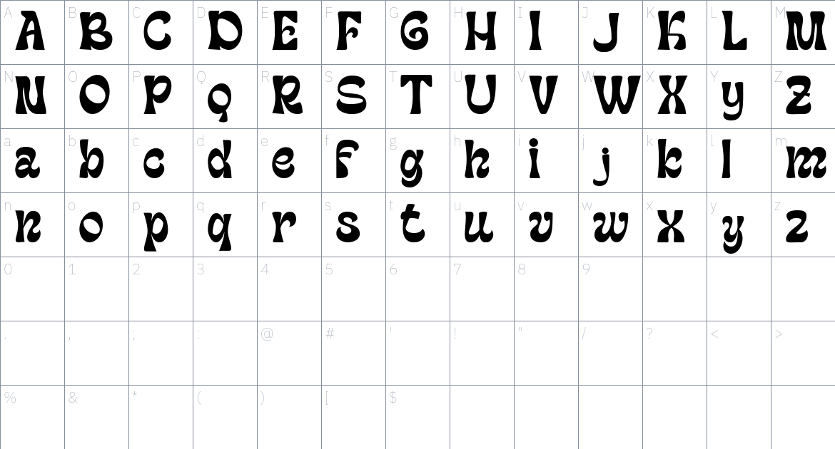 Machinkly Font font Character Map