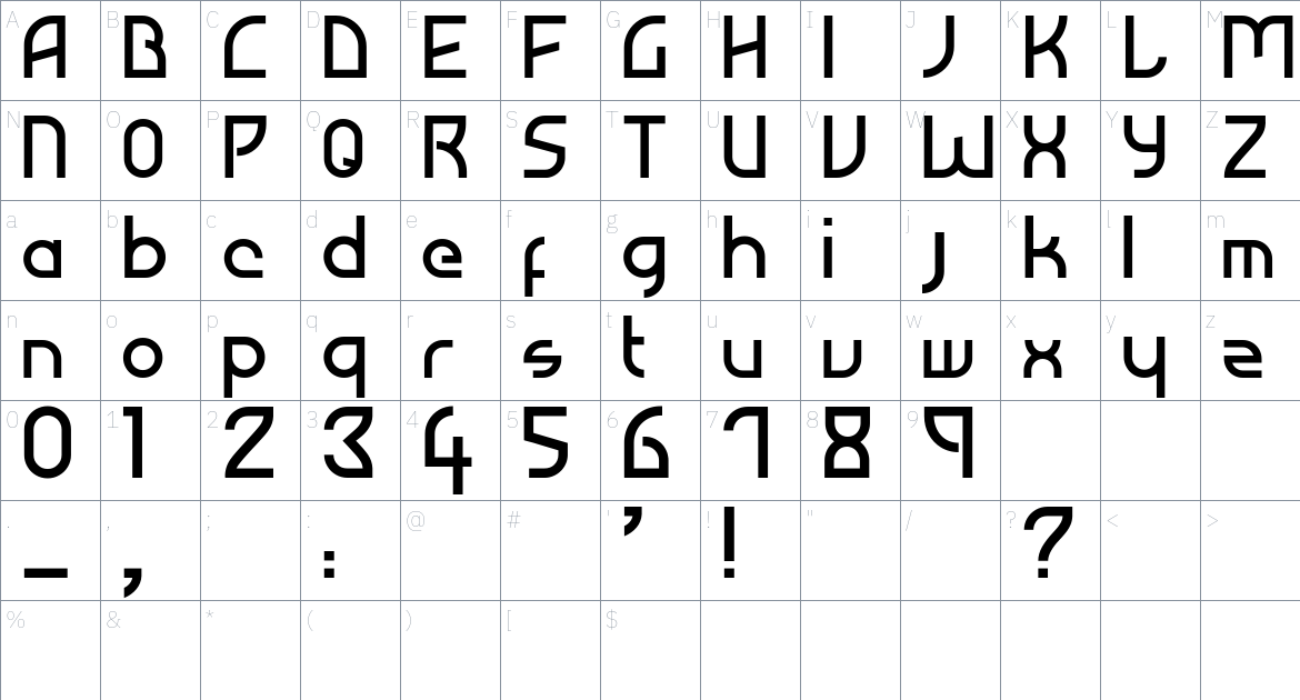 Atiba Font font Character Map