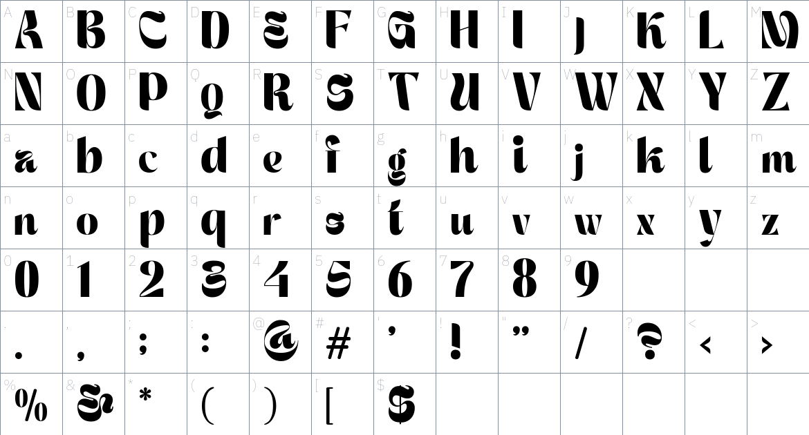 Masyte Font font Character Map