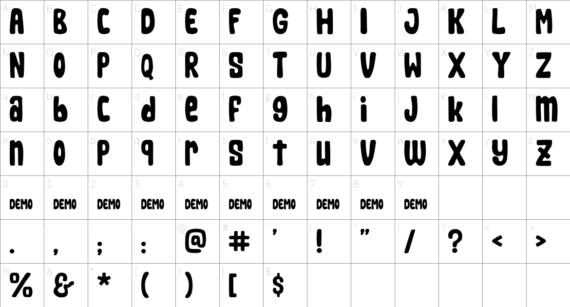 Sharkbit Font font Character Map