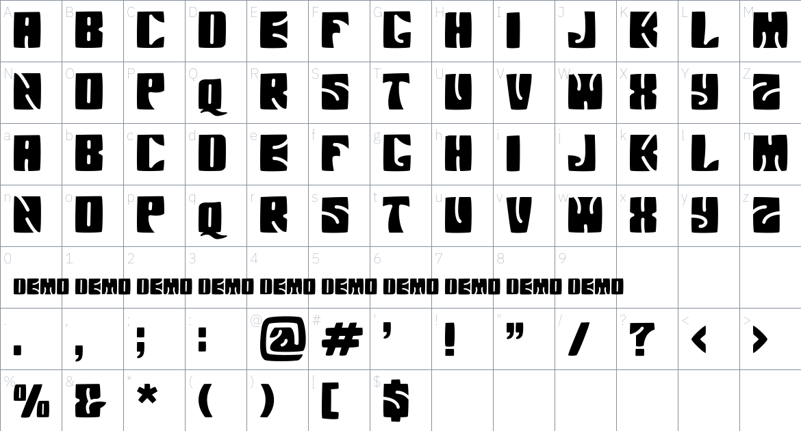 Arthos Font font Character Map