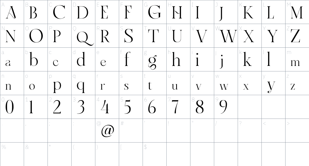 Soligant Font font Character Map