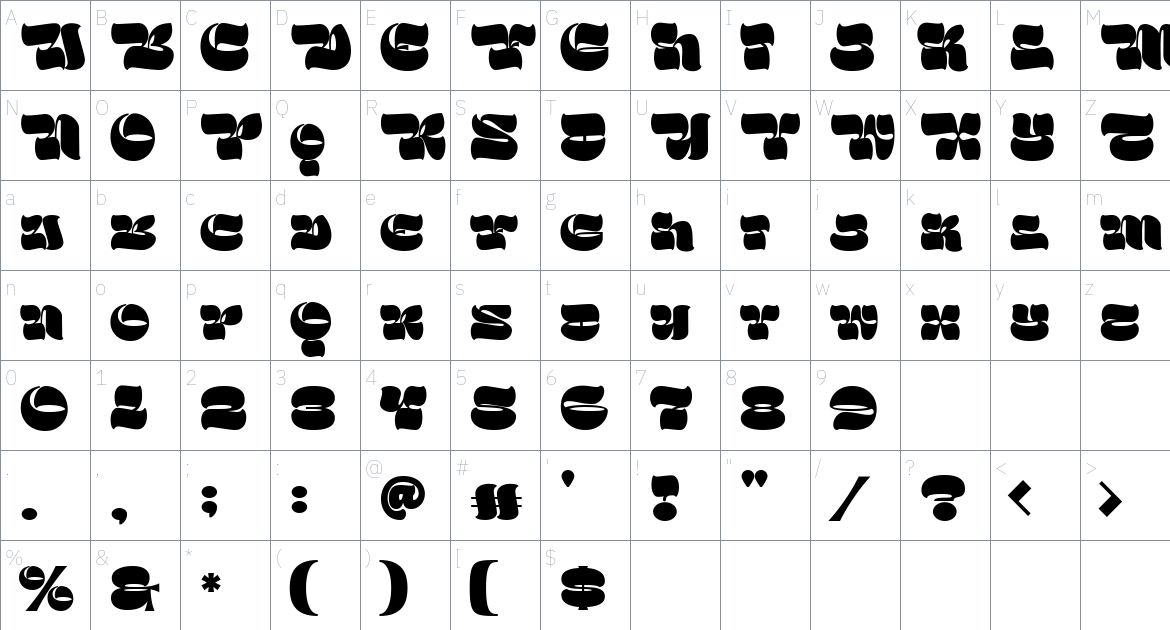 Broly Font font Character Map