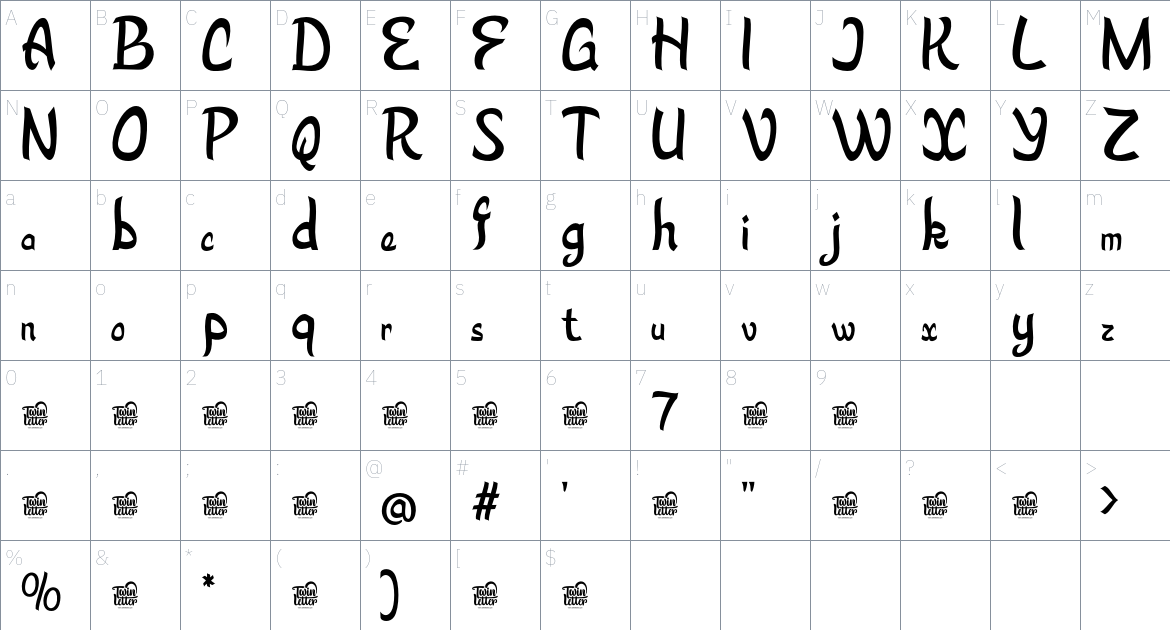 Shokhiful Trial font Character Map