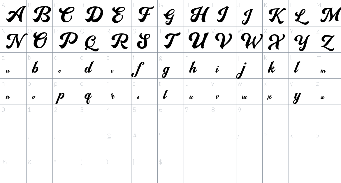 Vinesday Font font Character Map