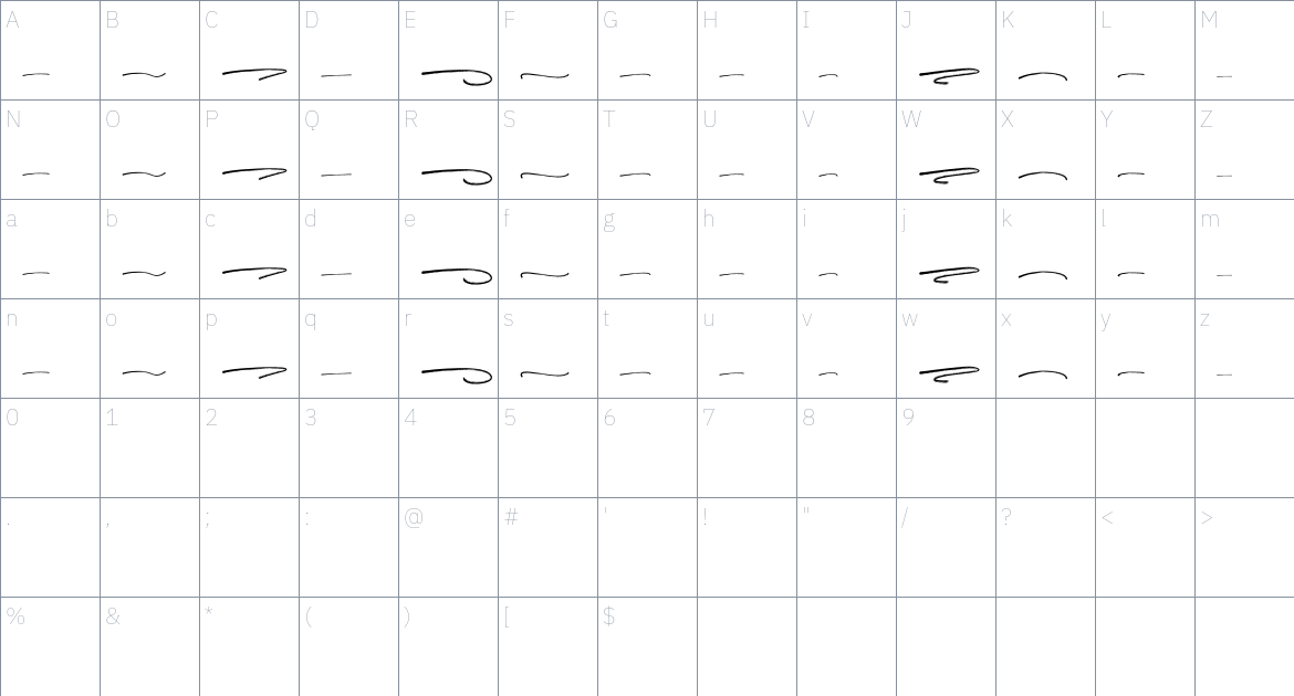 Mallikha Swash font Character Map