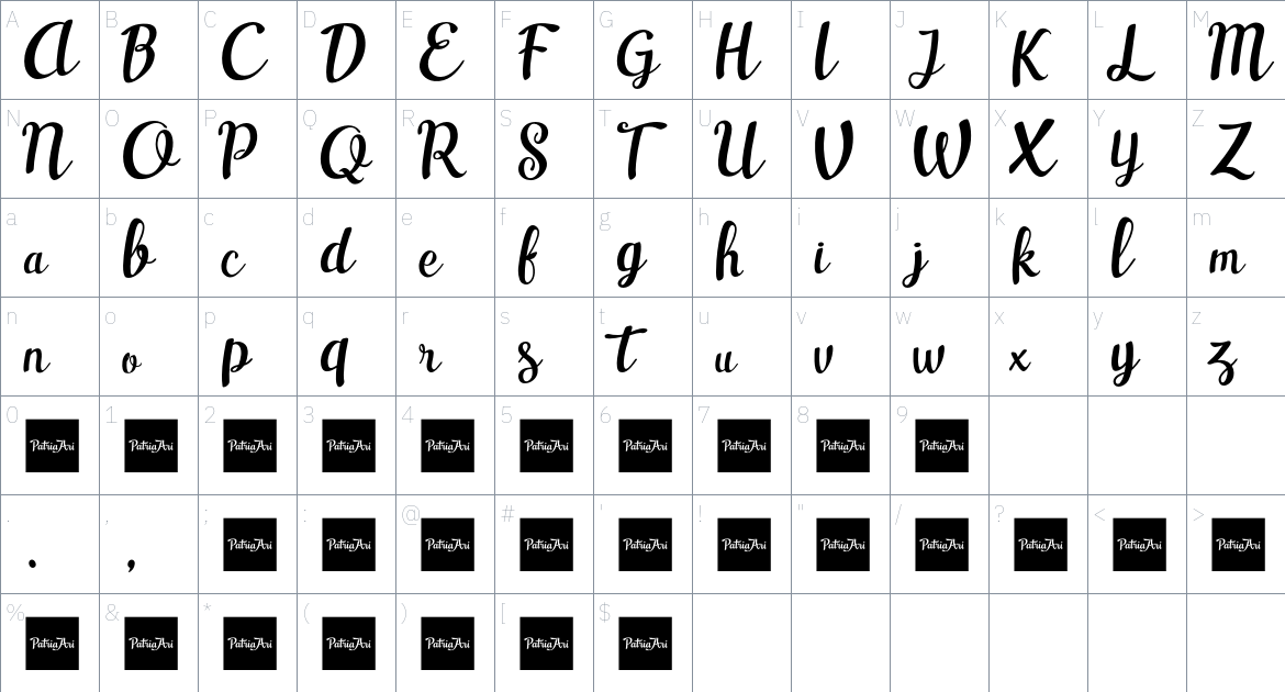 Casseron Font font Character Map