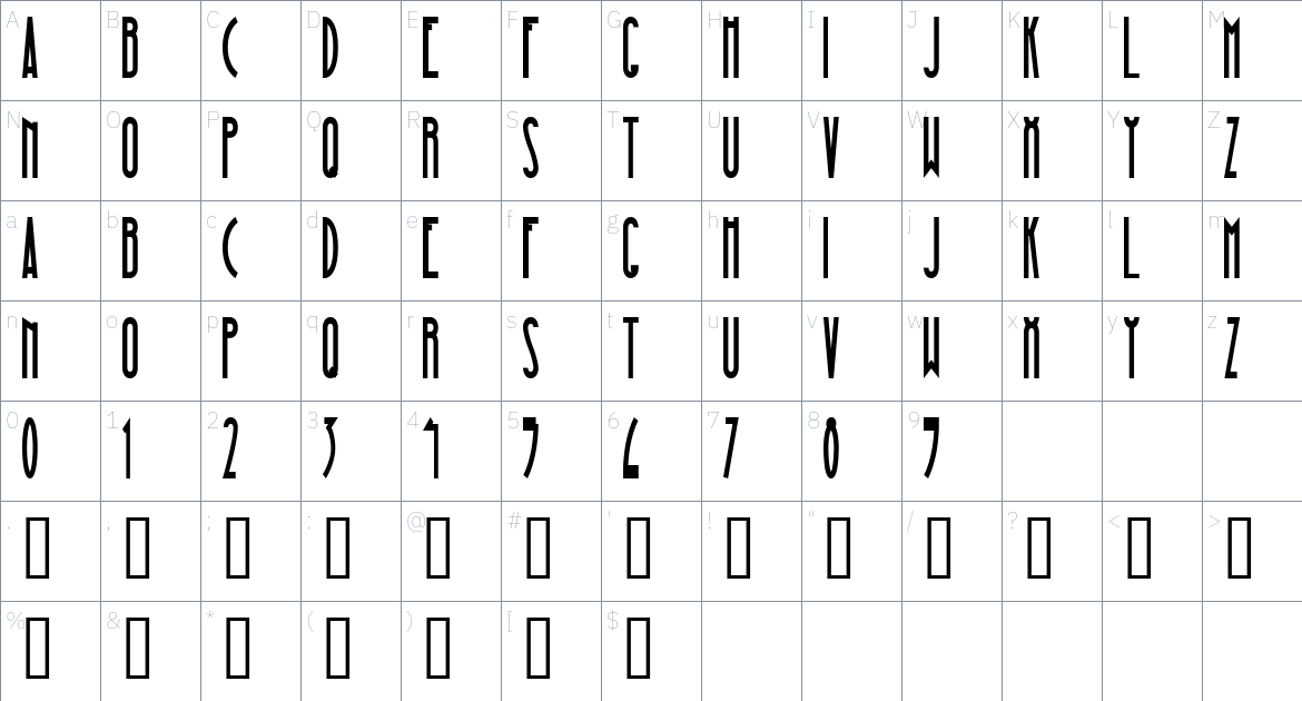 Magna Font font Character Map