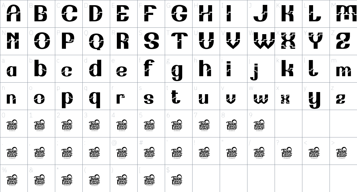 Navuti font Character Map