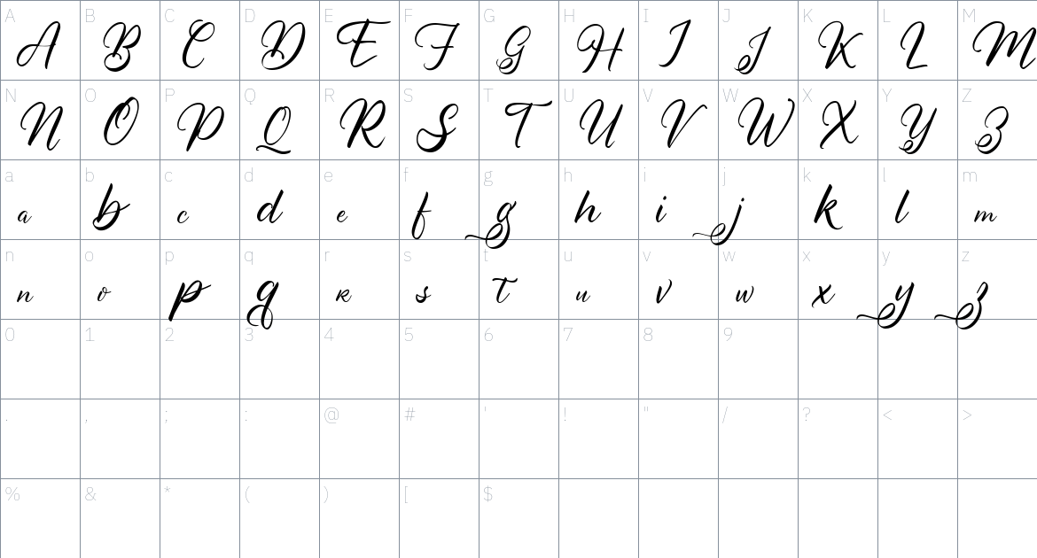 Swansong Font font Character Map