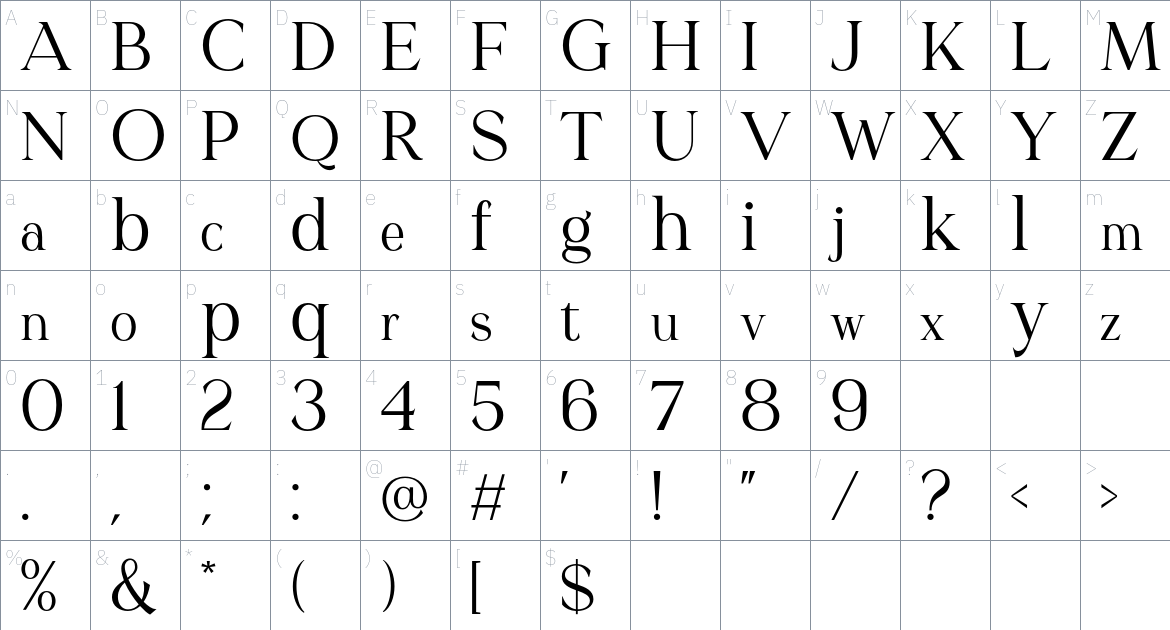 Redrains Font font Character Map