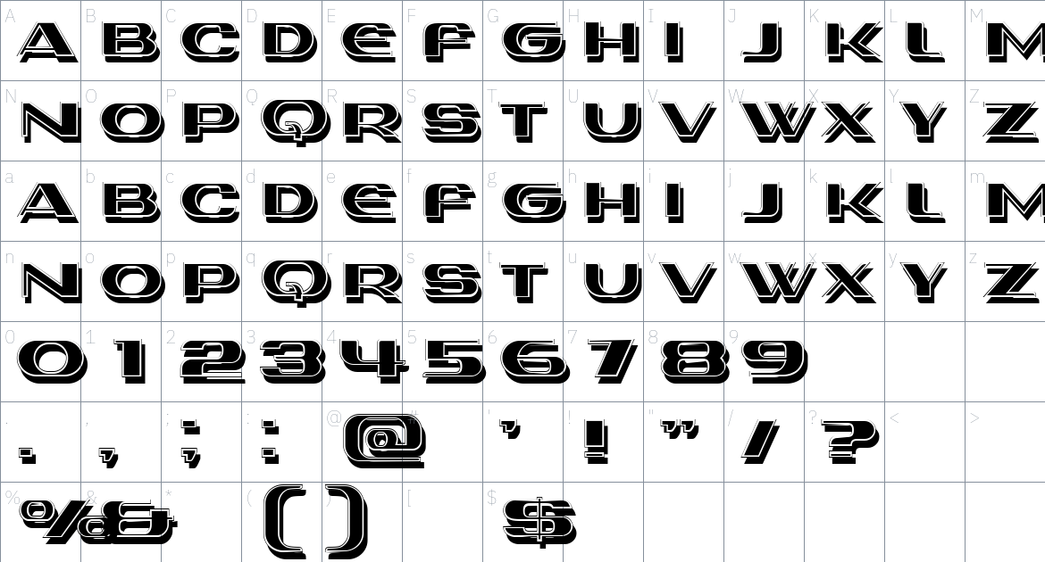 Fisherman font Character Map