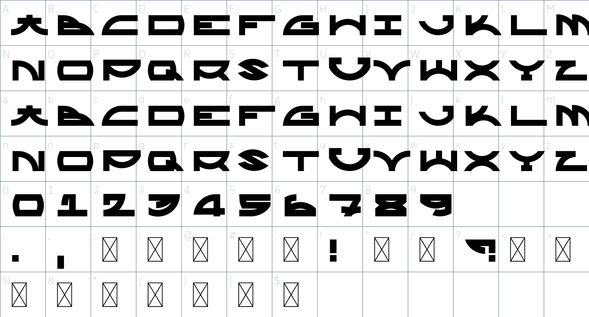 Zhmur Font font Character Map