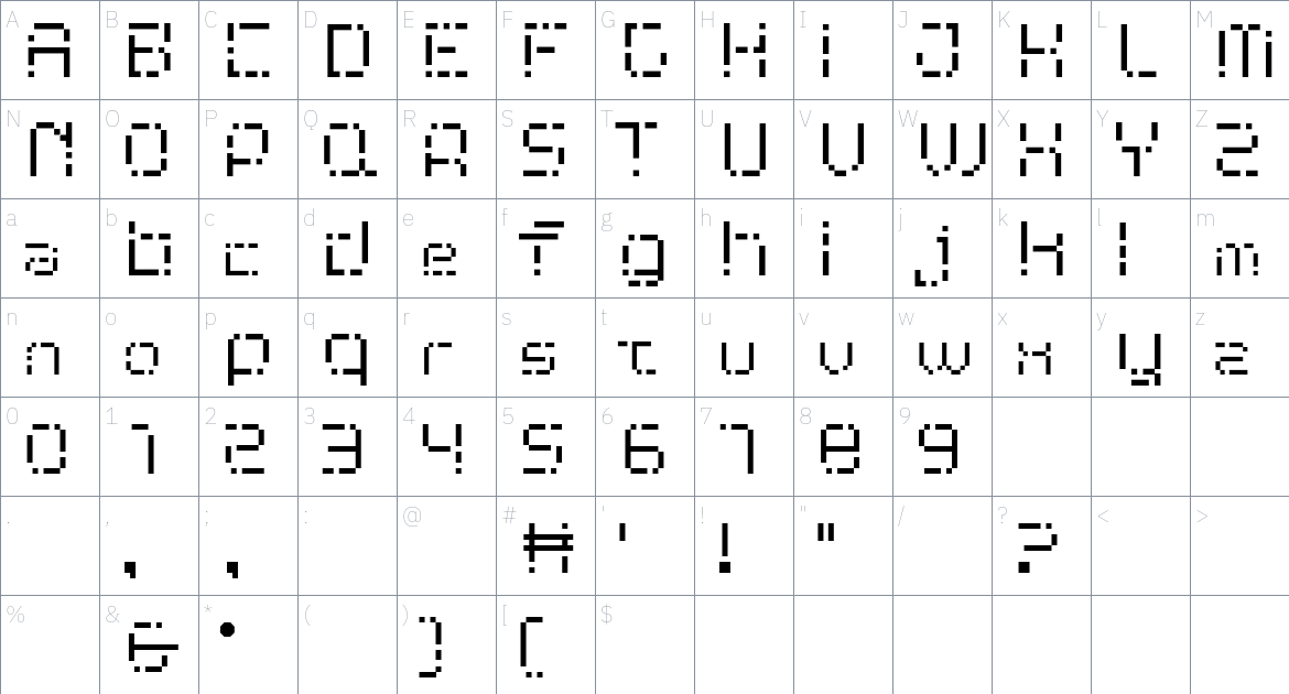 FF Path font Character Map