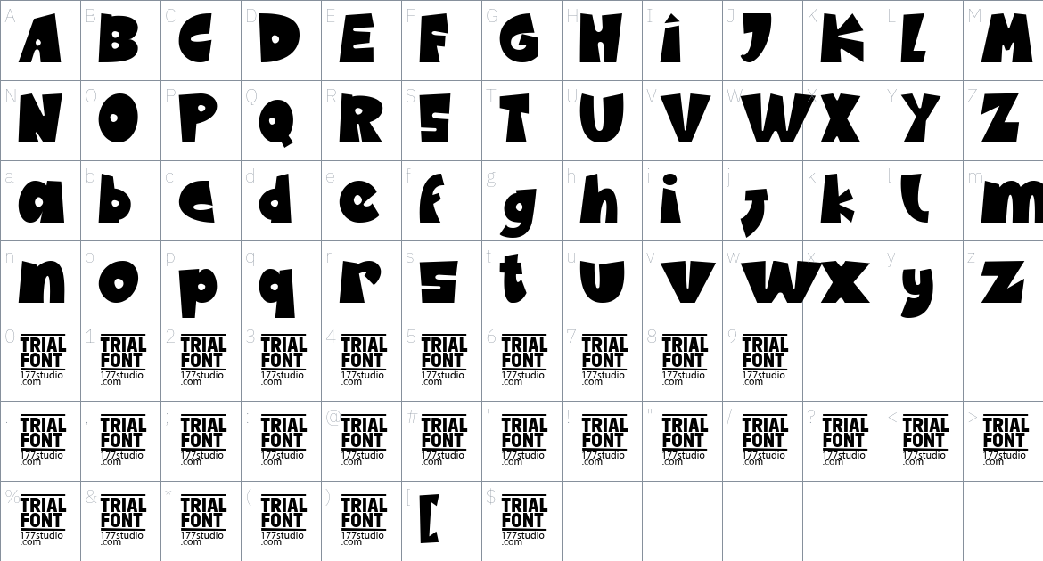 Children Interests font Character Map