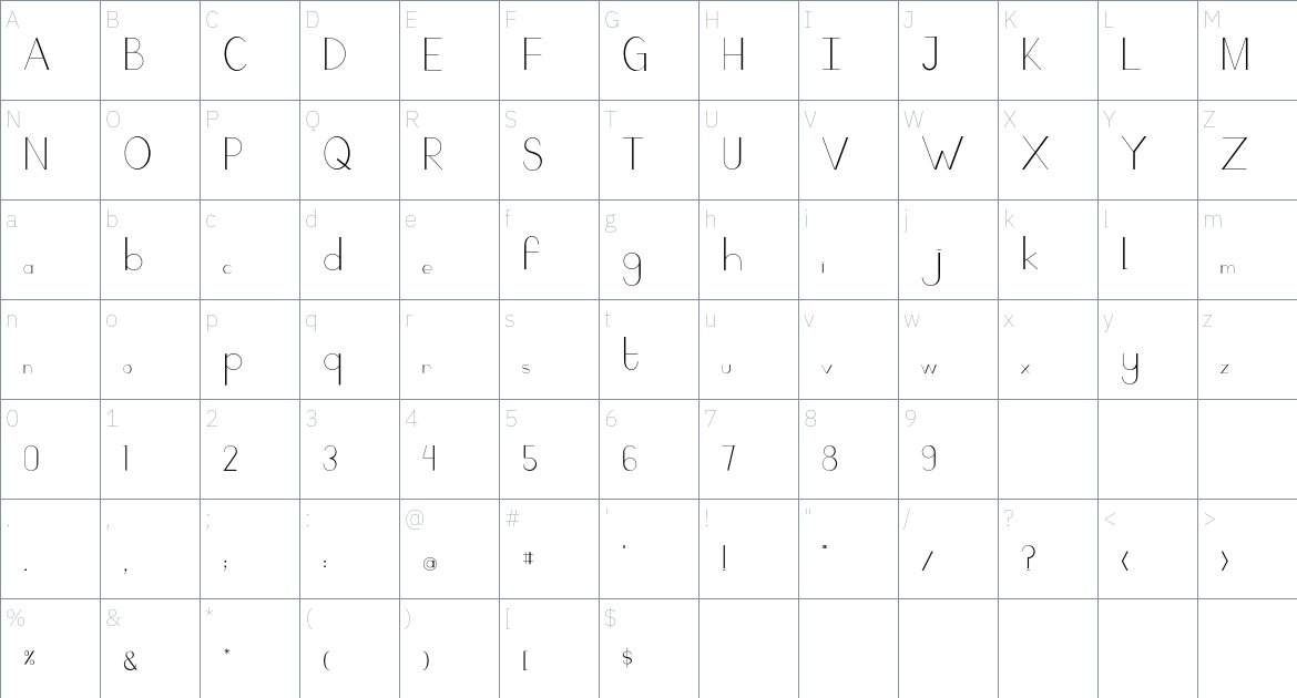 Camaly Font font Character Map