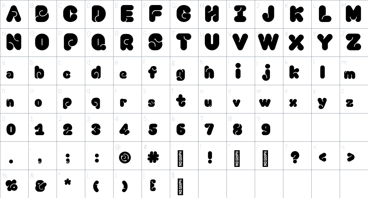 XiaoHeiGunGun Font font Character Map