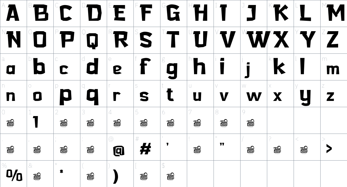 Herloit font Character Map