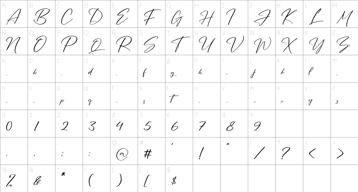 Seethara Font font Character Map