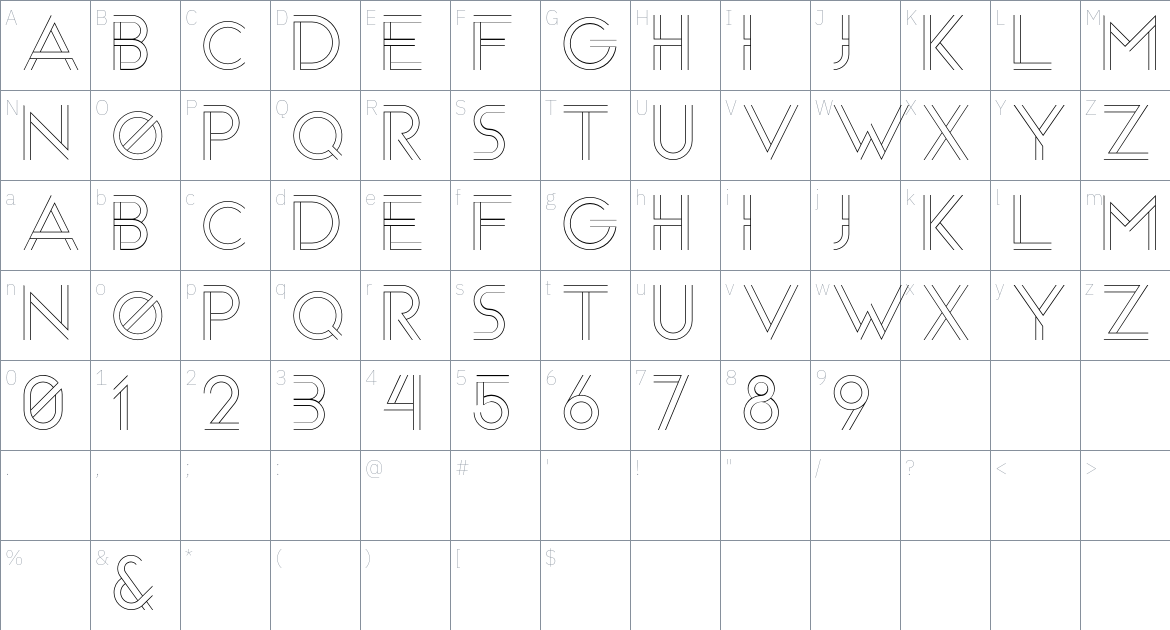 Arenq Font font Character Map