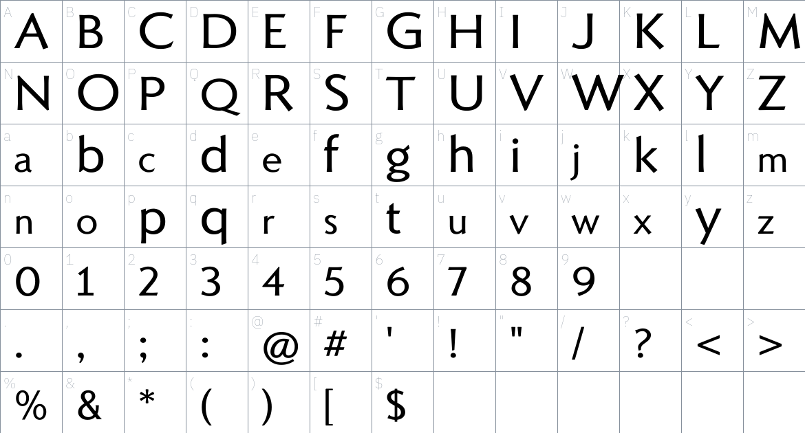 Monkessic font Character Map