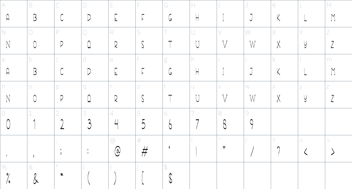 Ballon Rainbow font Character Map