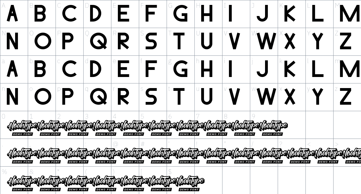 Lopez font Character Map