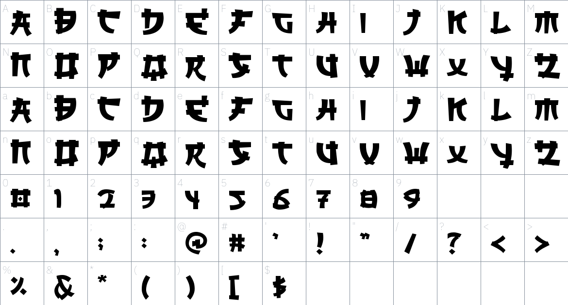 Saikyo Font font Character Map