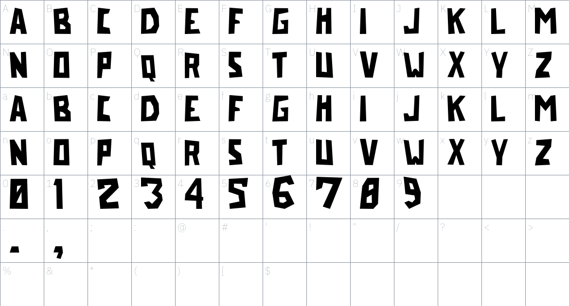 Manapaka Font font Character Map