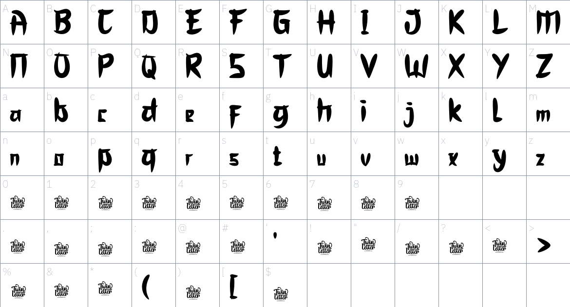 Jumiko font Character Map