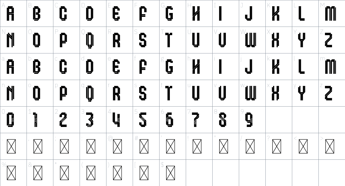 Merseysiders font Character Map