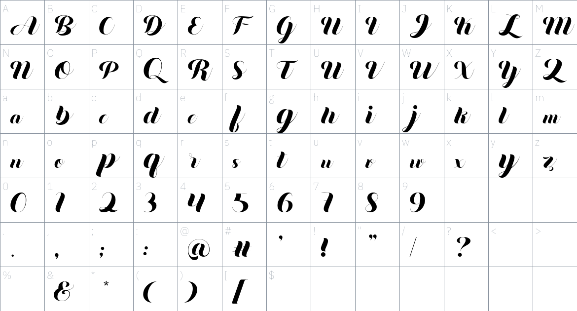 Diskanila Font font Character Map