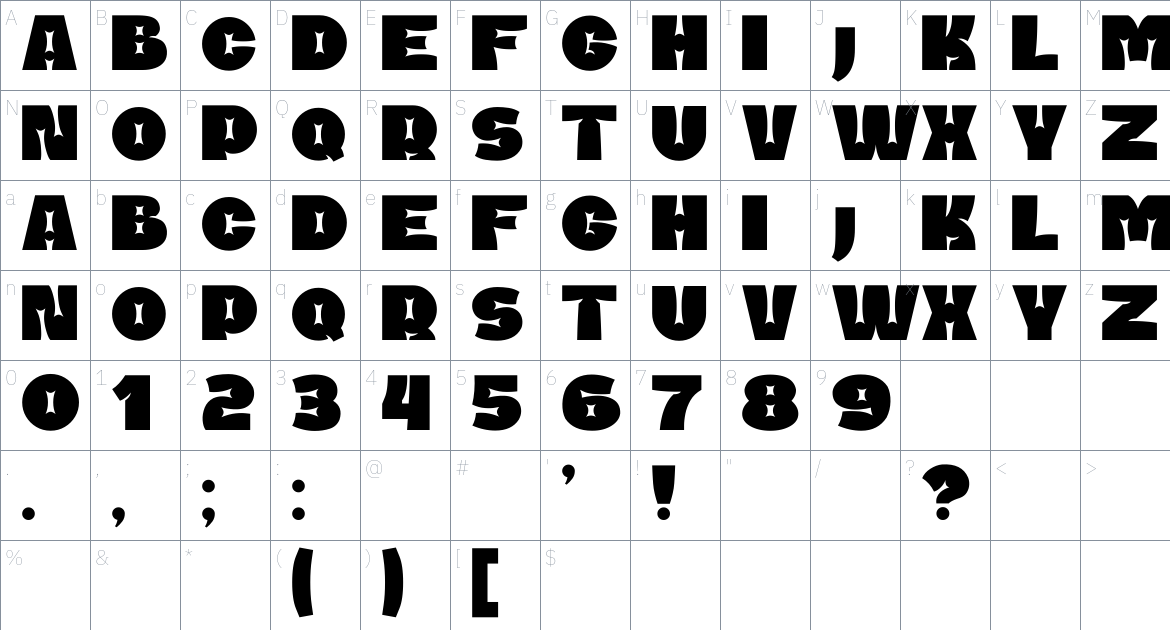 Pomidor Font font Character Map