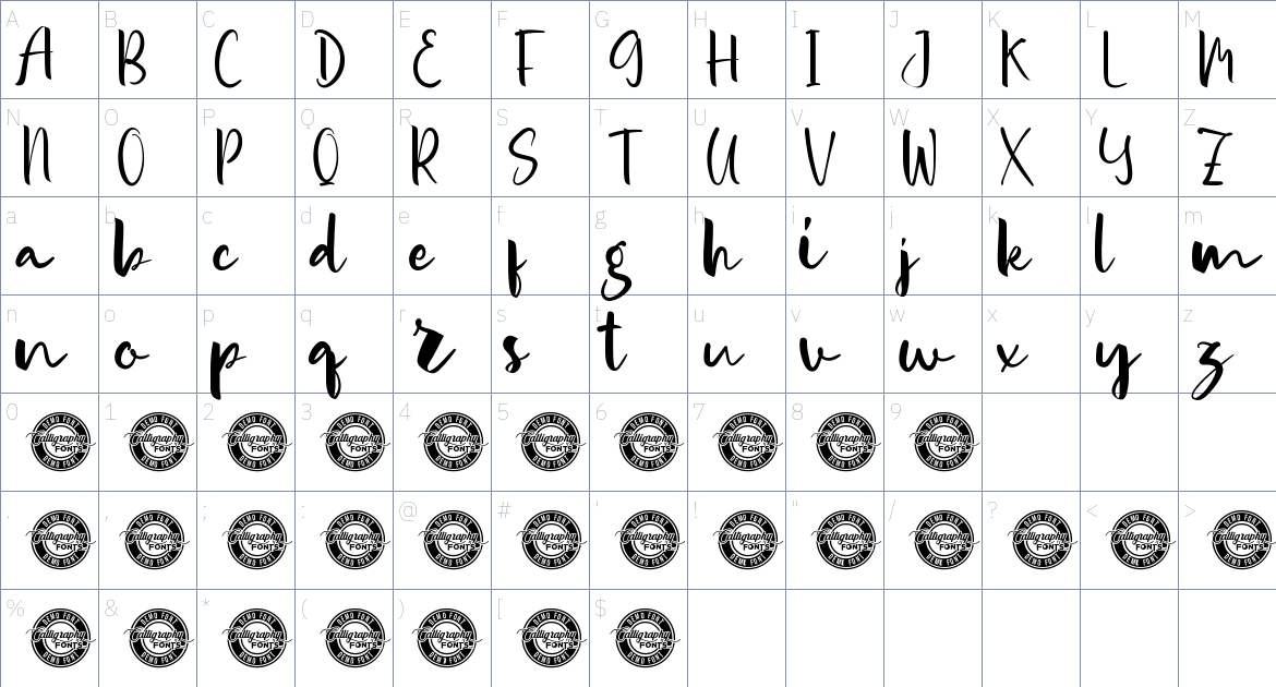 Sauce Hamburger font Character Map