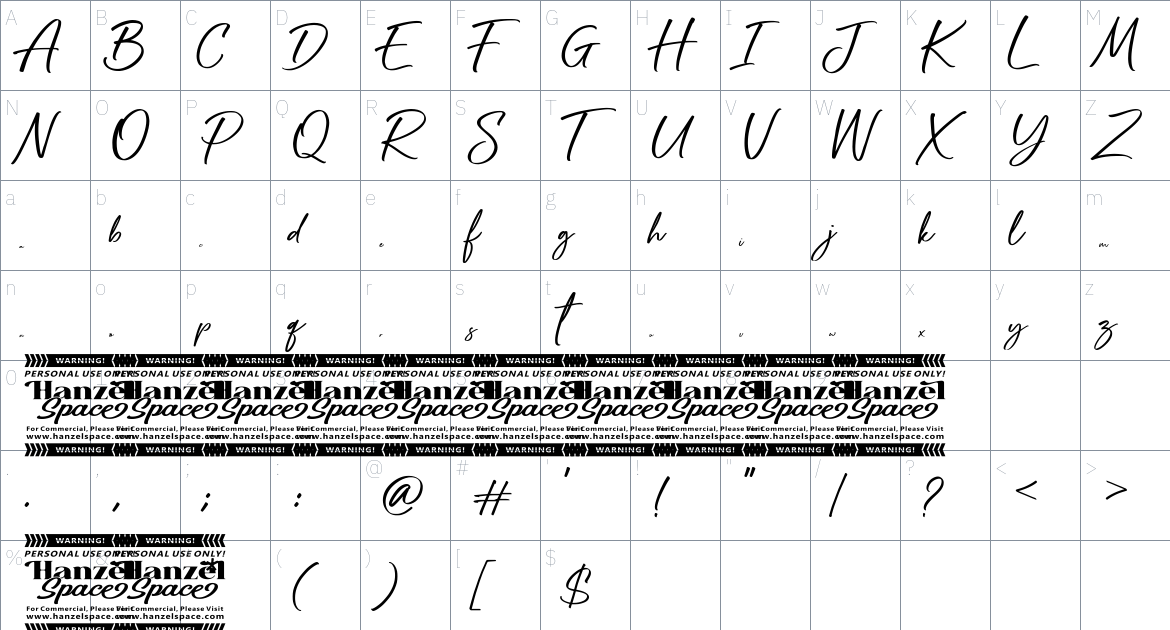 Amabillis Font font Character Map