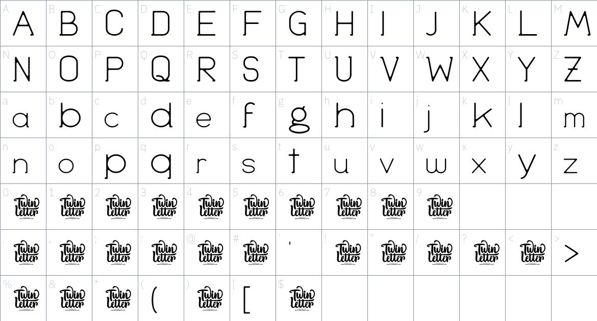 Haigo font Character Map