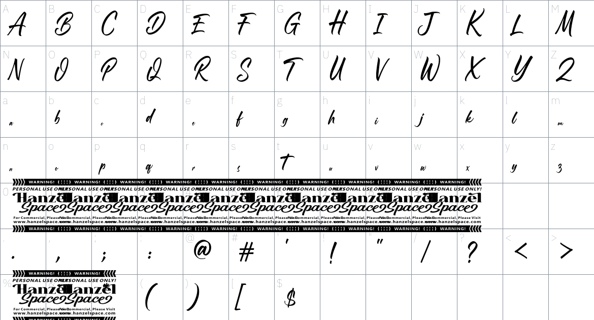 Roasting Font font Character Map